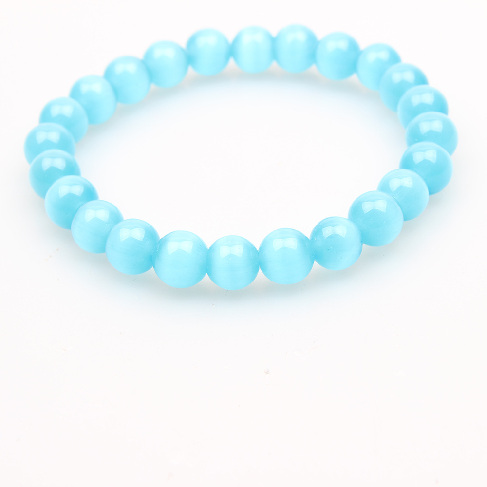 Picture of Zhou Lianfa 32 Color Amazon Crystal Agate Tiger Eye Bracelet Fashion Simple Single Circle Round Bead Cross-border Bracelet Batch
