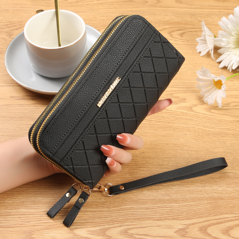 2024 New Women's Long Wallet Korean Style Casual Double Zipper Popular Coin Purse Multi-Card Slot Wallet Card Holder