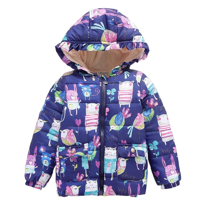 Foreign trade children's clothing 2020 new graffiti boys and girls small cotton-padded baby children plus velvet padded coat