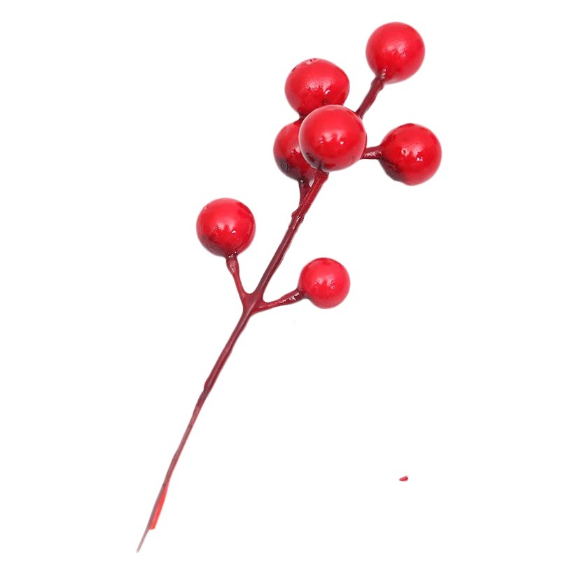 New Red Fruit Christmas Tree Decoration Cuttings Red Fruit Bunches Christmas Decorations Large and Small Fruit Spikes