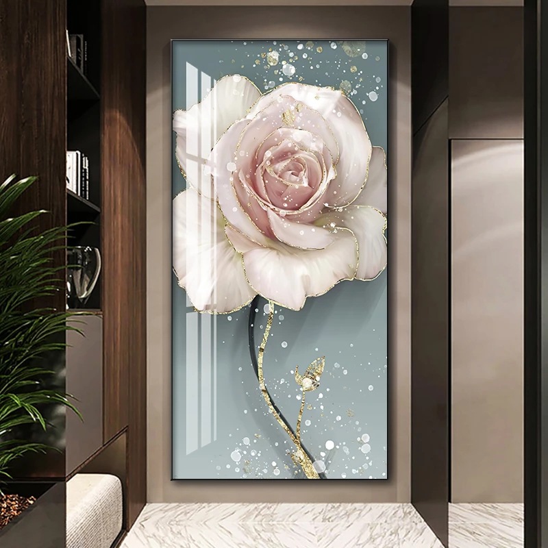 Modern Light Luxury Art Golden Feather Hanging Painting Frameless Mural Decorative Painting Core High Definition Spray Painting Canvas Core