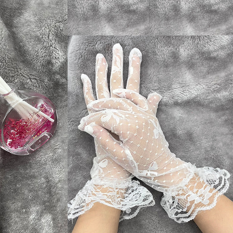 Picture of Retro dance party cheongsam dress accessories mesh hat gloves suit european and american socialite feather face covering hair accessories suit