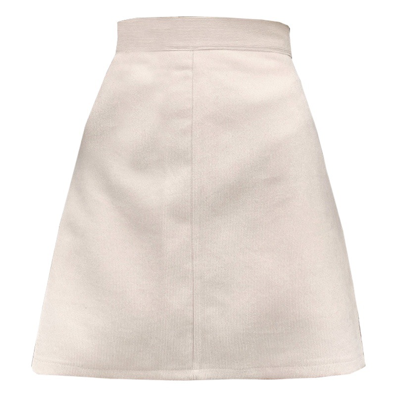 2023 autumn and winter corduroy skirt black skirt women's high waist slim fashion temperament A- line skirt hip skirt