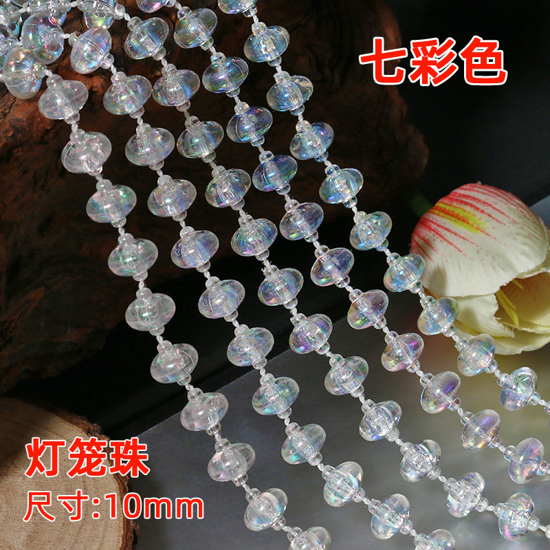 Picture of Acrylic Imitation Crystal Bead Curtain Living Room Decorative Transparent Line Curtain Bead Chain Ceiling Window Curtain Wedding Decoration