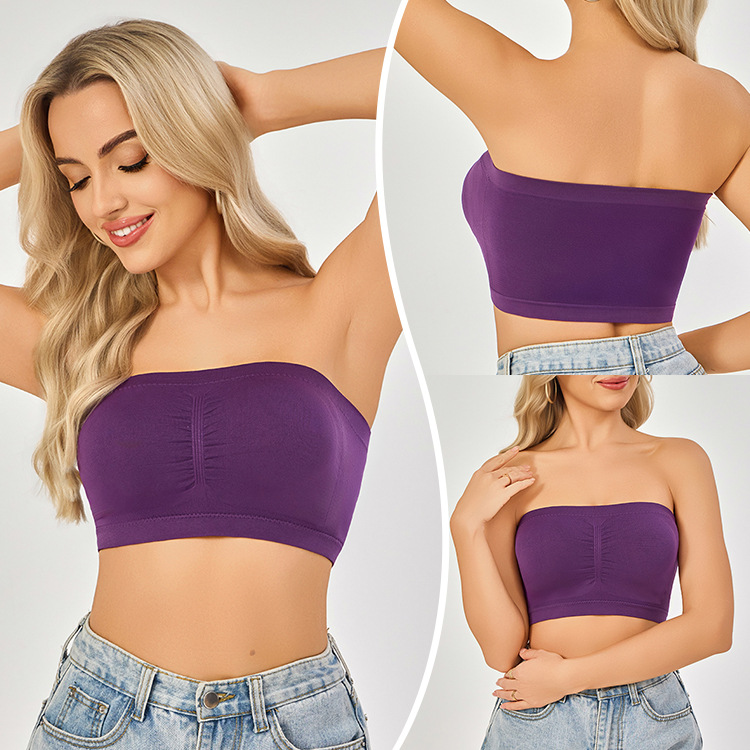 Picture of Amazon Foreign Trade Wrap Chest One-Piece Tube Top Double-Layer Strapless Invisible Underwear Beautiful Back Anti-Light Large Size 6XL