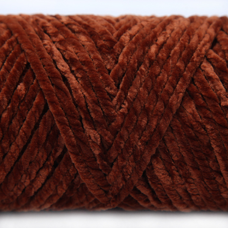Picture of 3 Strands of Chenille Velvet Yarn for Crocheting Shoes, Thick Yarn for Autumn and Winter DIY Handmade Knitting, Scarf Yarn, Pure Handmade Knitting