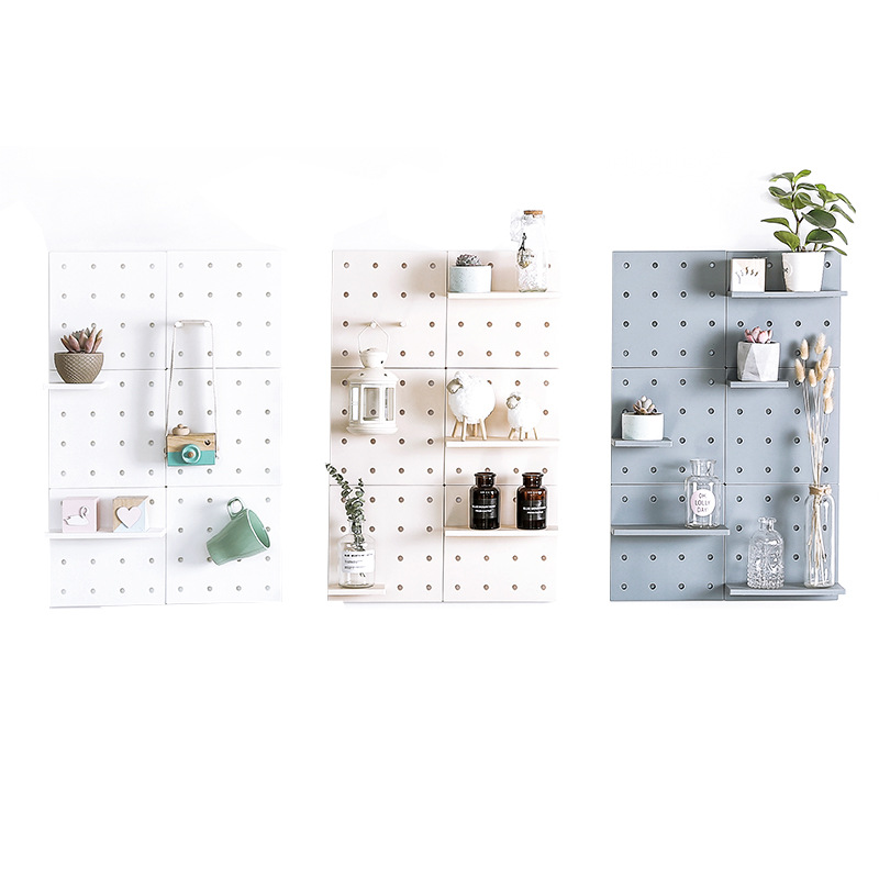 Picture of Casual Plastic Hole Board Set Living Room Kitchen Wall Bedroom Storage Wall Partition Home Wall Hanging Shelf