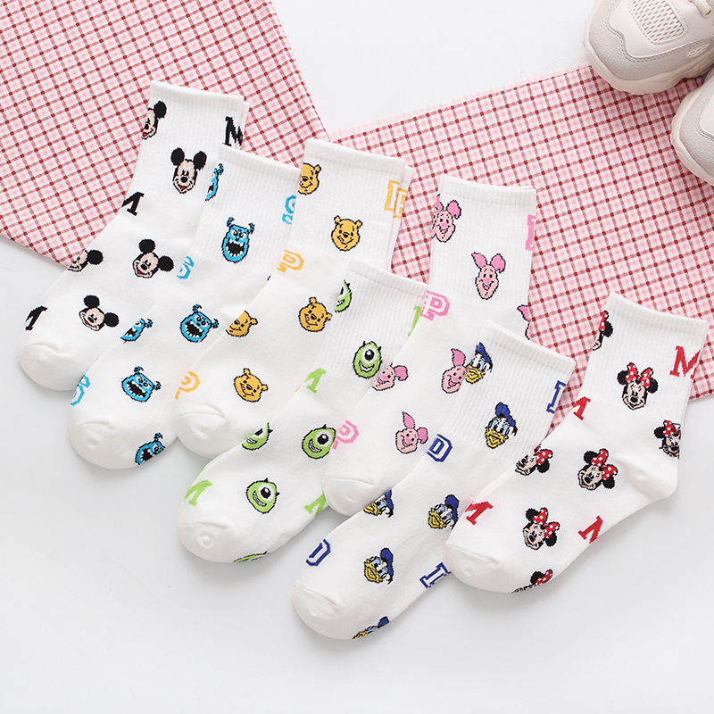 Socks Women's Autumn and Winter New Japanese Cartoon Mouse Women's Socks Street All-match Casual Women's Fashionable Socks