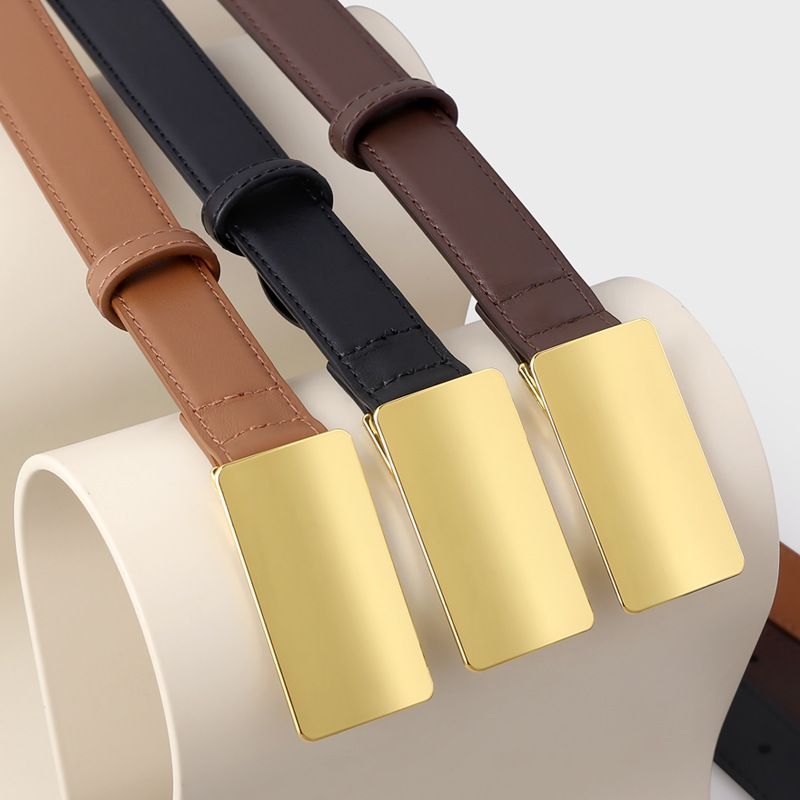2024 New Women's Belt Korean Alloy Square Snap Simple INS Style Multi-element Belt Women's in stock
