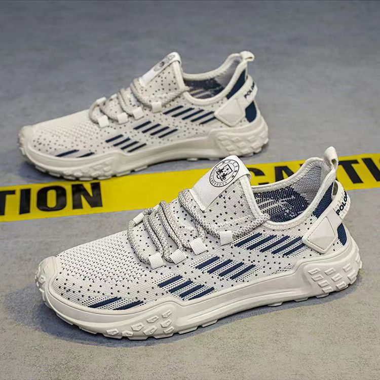 Summer Breathable Men's Shoes 2025 New Thin Korean Style Flying Mesh Shoes Casual Men's Slip-On Running Sports Shoes
