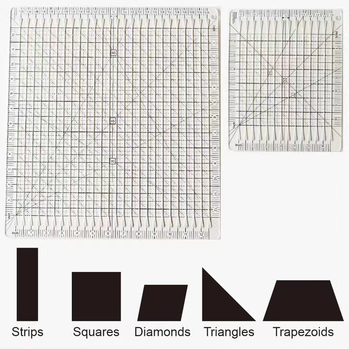 5 in 1 Quilt Cutting template acrylic Cutting aid