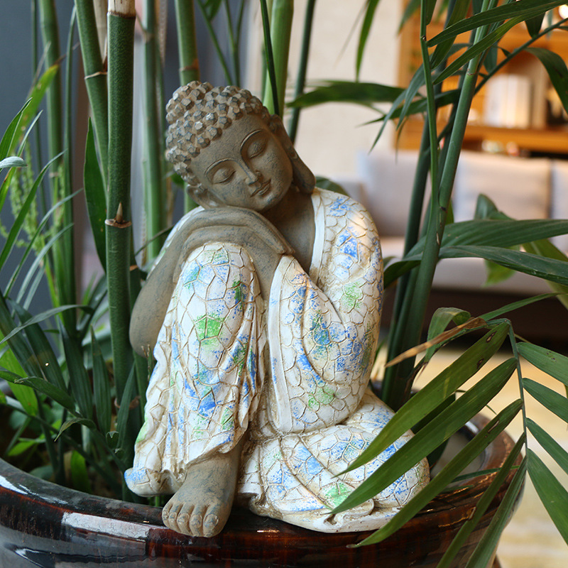 Zen Garden Nap Buddha Decoration New Chinese Style Tathagata Decoration Rockery Micro Landscape Decoration Landscaping