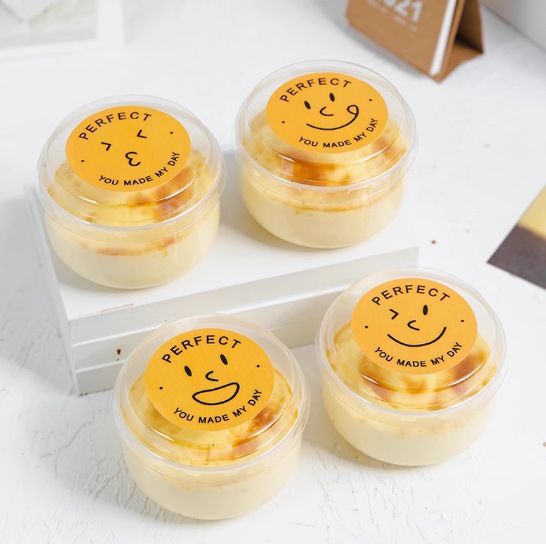 Japanese-style Chubby Pudding Cup Commercial Disposable High Temperature Resistant Caramel Jelly Cup with Lid Mousse Baking Yogurt Cup
