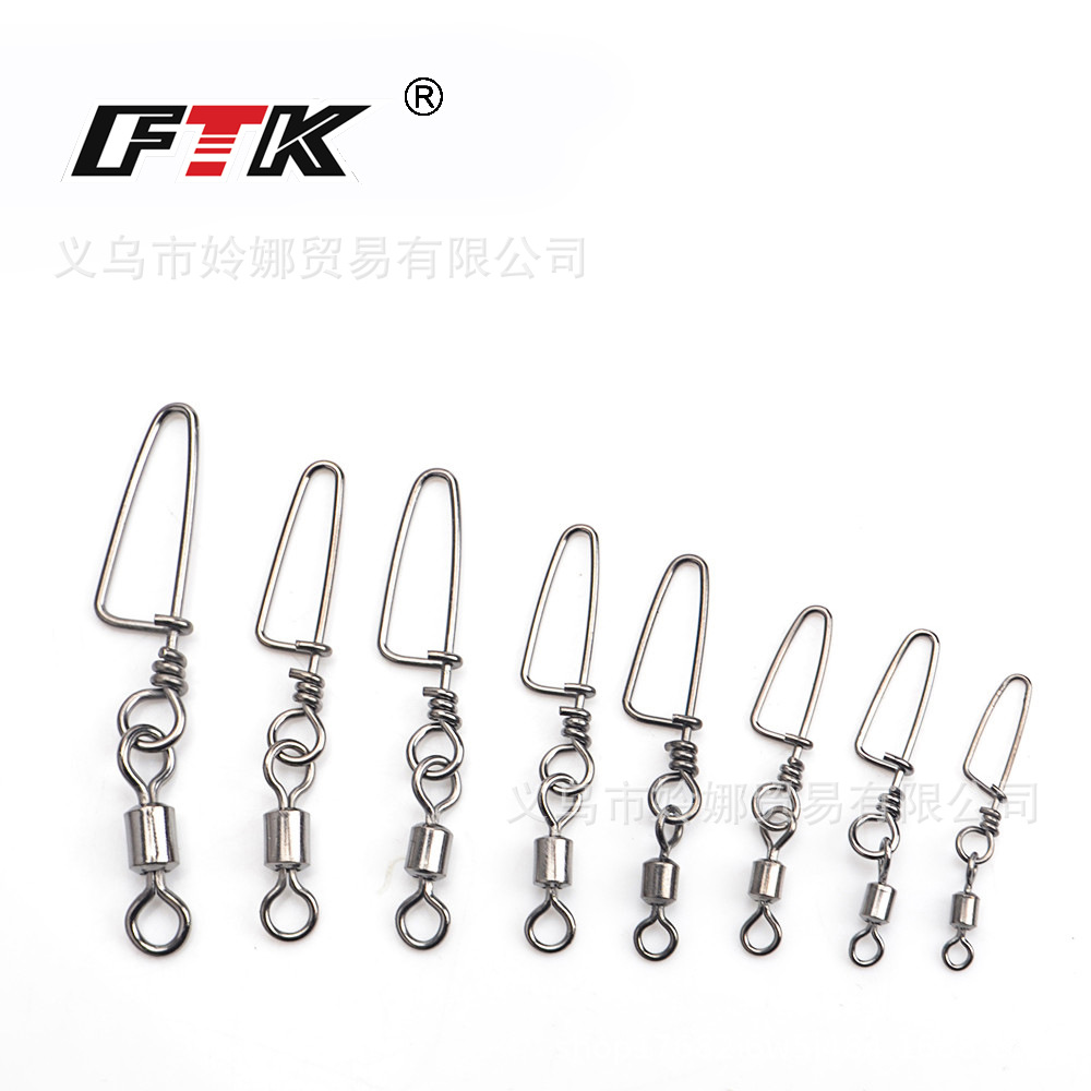FTK American Swivel + Arc Pin Eight-shaped Ring Connector Fishing Gear Accessories Luya Sea Fishing Long-distance Shore Investment Cross-Border