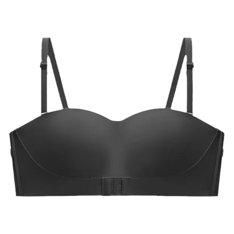 Front buckle strapless underwear women's thin non-slip non-slip half cup bra small chest special push up seamless breathable tube top