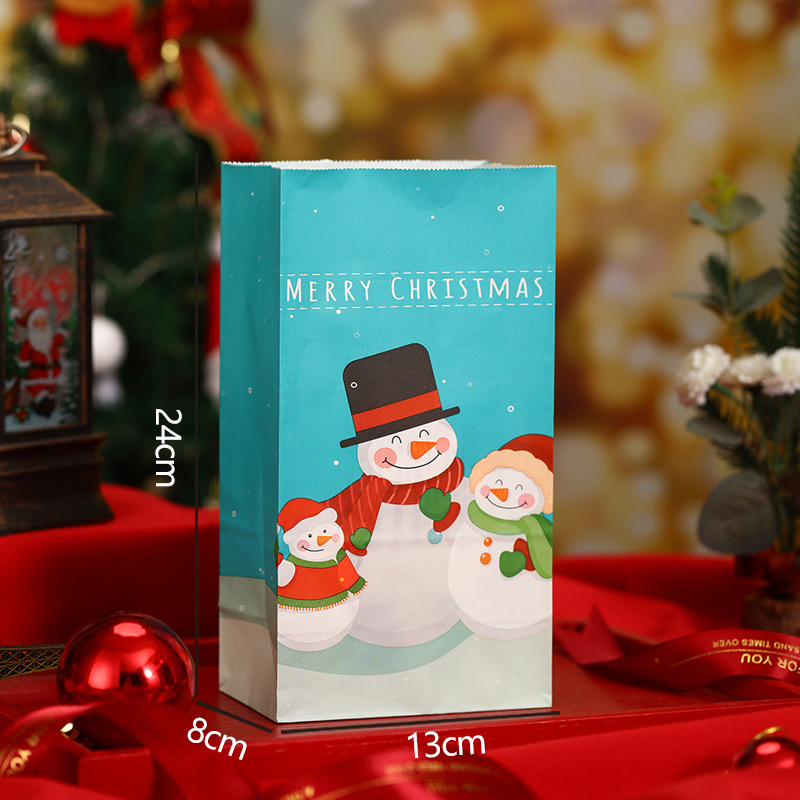 Picture of Spot New Christmas Kraft Paper Bag Christmas Eve Handbag Candy Gift Bag Apple Packaging Gift Paper Bag