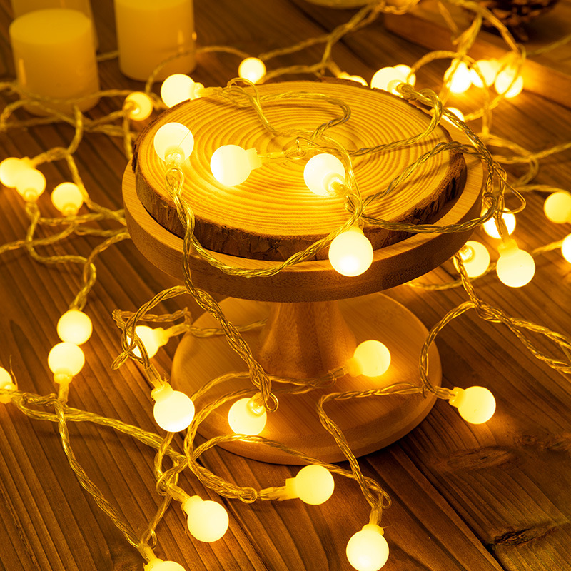 Picture of Solar LED string lights, outdoor camping tent atmosphere lights, night market stall lights, room decoration spherical star lights