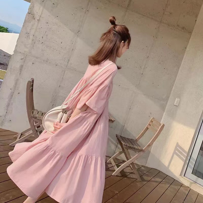 Picture of plus size Women's Summer Dress Summer Long Skirt Korean European and American Style Summer chubby girl Fashion plus size dress Women's plus size