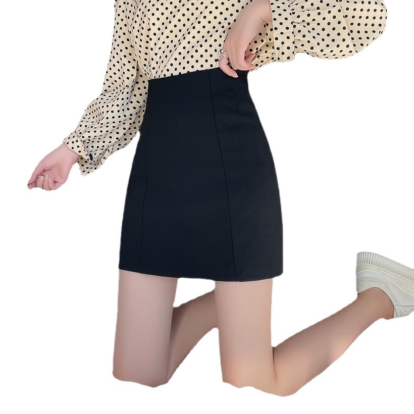 Bottoming summer design new slimming year 23 niche high waist 20 women's summer black hip skirt