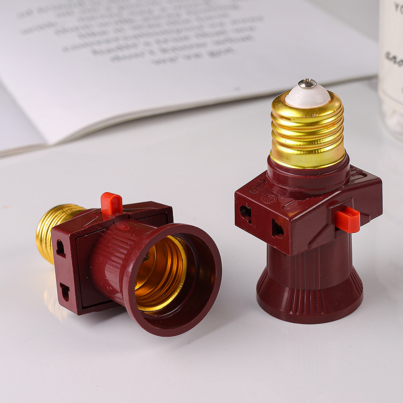 Double fire universal E27 lamp holder with fire switch screw conversion lamp holder manufacturers wholesale