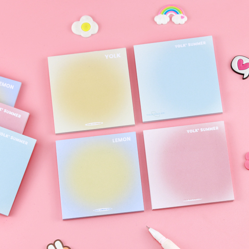 Picture of Ins style summer color egg yolk halo note sticker student hand account sticker simple gradient sticky note wholesale