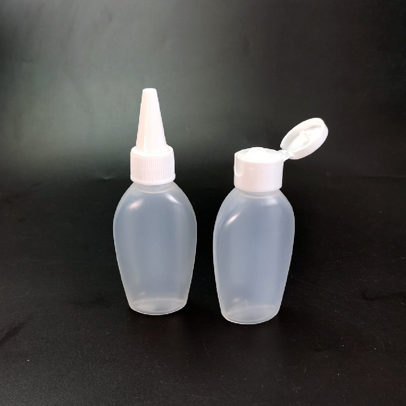 40ml bottle PP translucent small flat bottle with butterfly flip nozzle portable Toner bottle