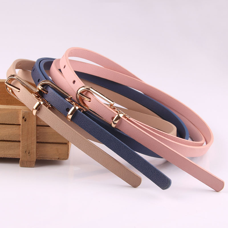 Picture of New Multicolor Decorative dress with Sweater Thin Belt Women's All-match Pin Buckle PU Small Belt Korean Style Trouser Belt