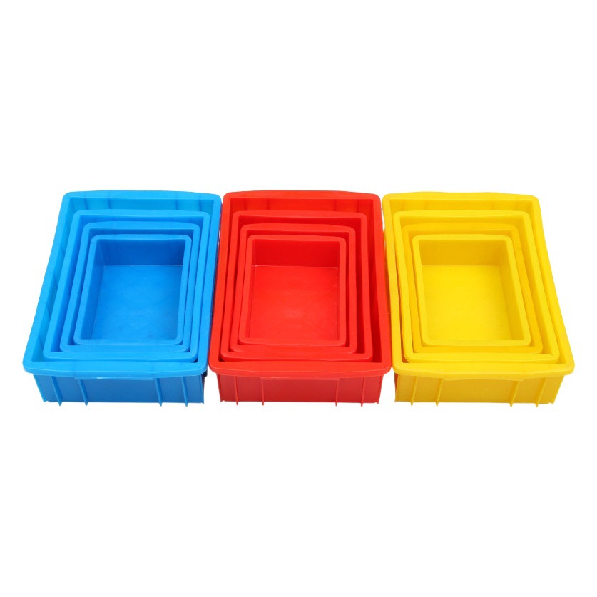 Manufacturers produce plastic boxes 03 small plastic turnover boxes red, yellow and blue three-color classification boxes rectangular turnover boxes
