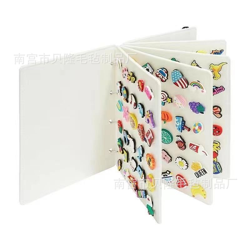 Picture of Felt Text Storage Book, Loose-Leaf Notebook, Travel Jewelry Badge Storage Bag, Detachable Binder, Jewelry Display Board