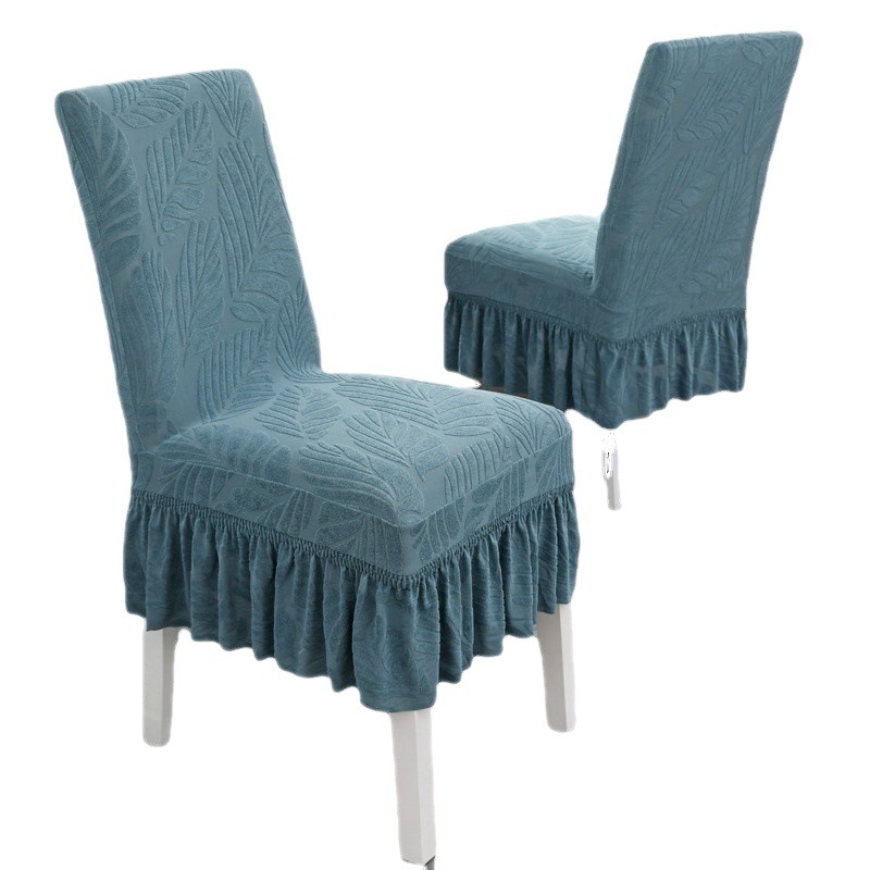 Picture of Four Seasons Universal Household Dining Table Chair Cover Chair Cover Light Luxury Hotel Restaurant Jacquard Skirt Elastic Chair Cover Simple