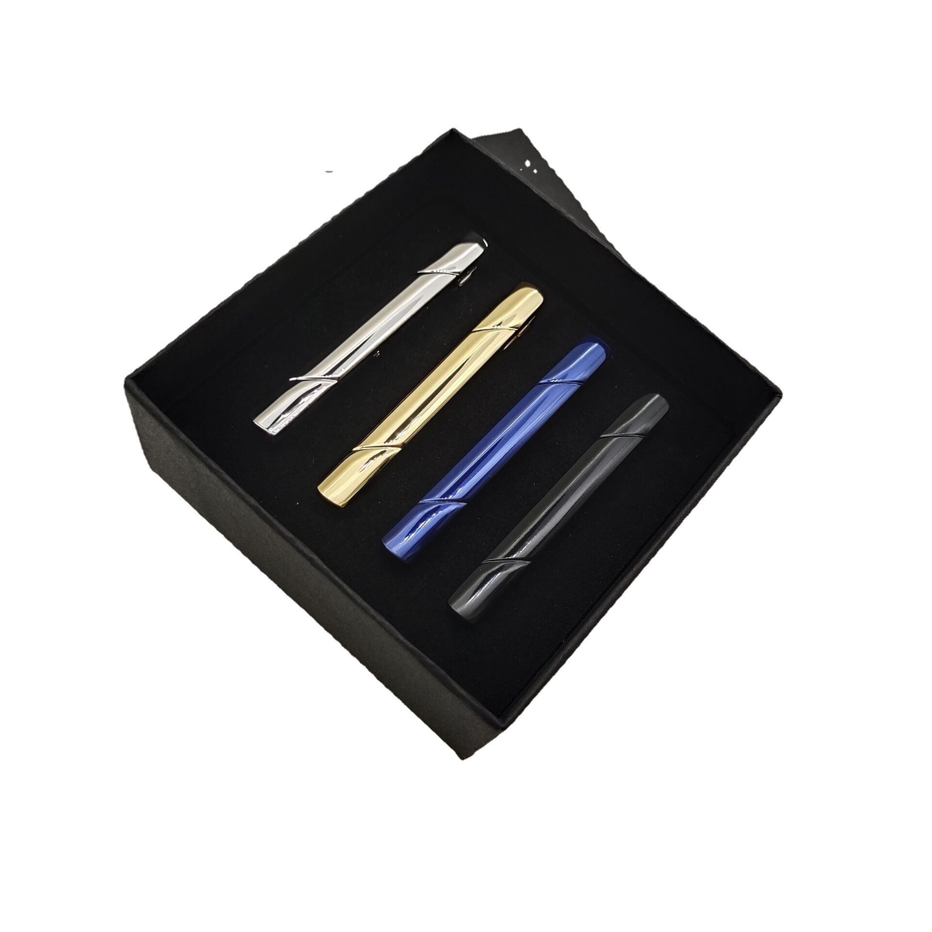 Picture of Summer set red clip color tie clip metal simple men's silver accessories tie clip business