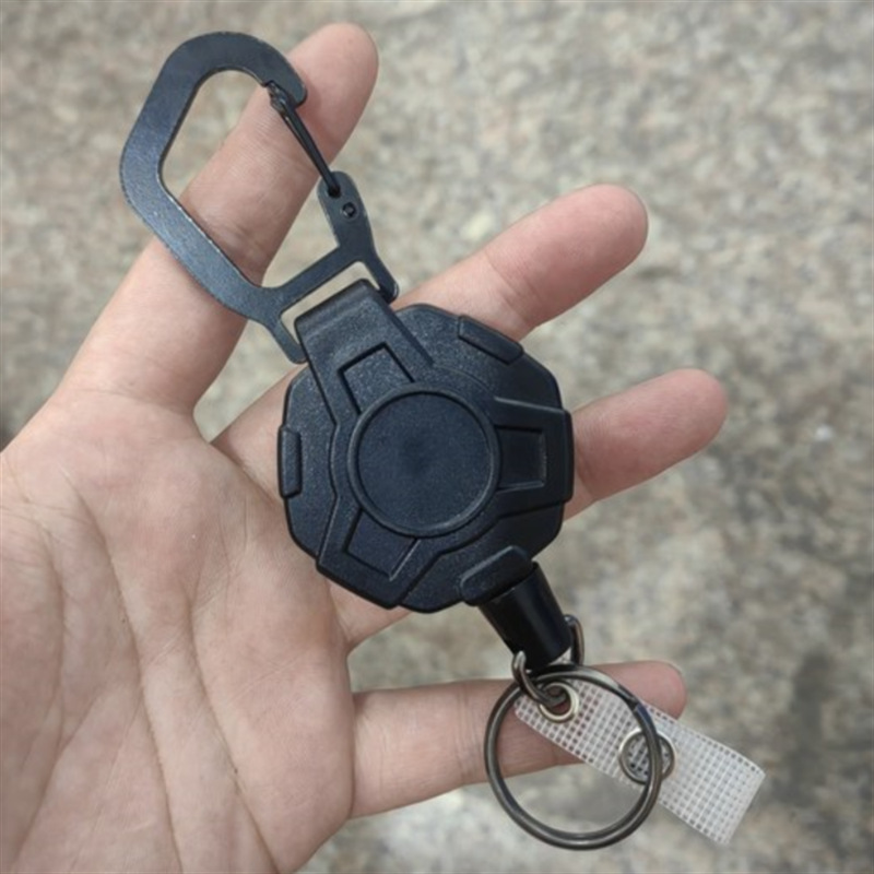Picture of Amazon retractable easy pull buckle heavy duty coated steel wire rope outdoor fish fishing key chain anti-lost easy pull in stock