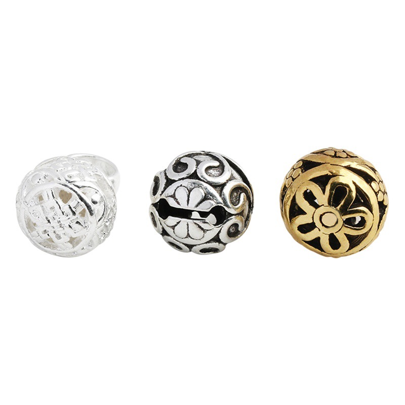 Retro style cheongsam button Hanfu national style metal bead buckle bracelet bead buckle hollow alloy loose bead wholesale button