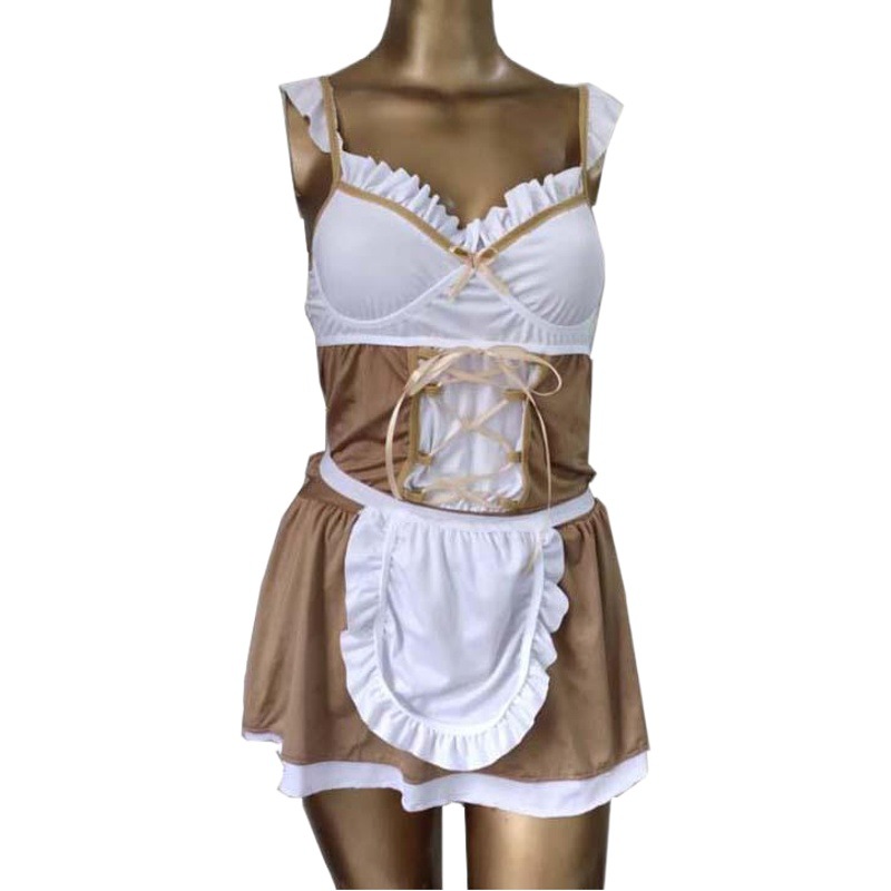 Cross-Border European and American Sexy Passionate Cute Hot Large Size No-Take-Off Sexy Lingerie Sexy Uniform Maid Outfit Maid Outfit