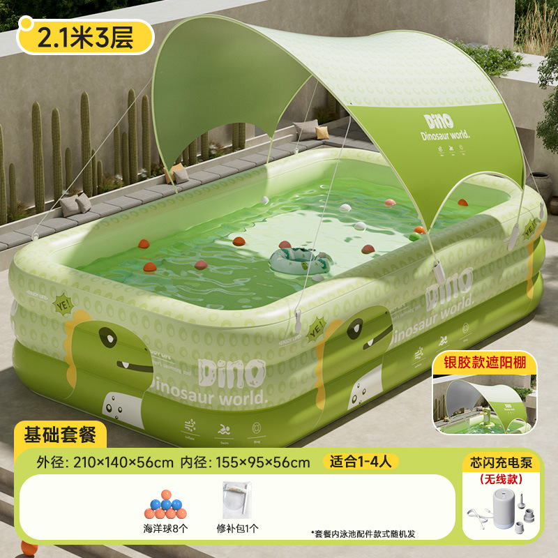 Picture of Jiashu Swimming Pool Home Outdoor Large Inflatable Pool Thickened Plastic Baby Baby Children Inflatable Swimming Pool