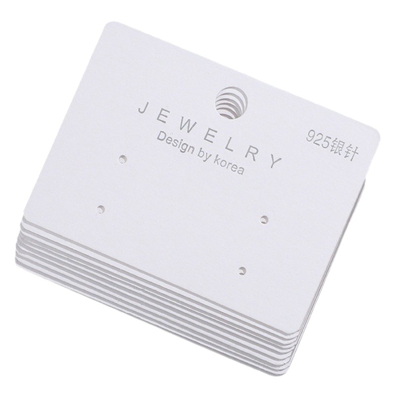 Factory Direct earrings ear stud card PVC sticker with curved hook jewelry packaging card with 925 silver needle can be customized LOGO