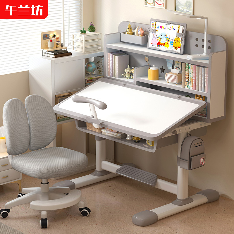 Children's Study Table, Primary School Student Writing Desk, Correcting Sitting Posture, Home Desk and Chair Set, Lifting and Adjusting Homework Table