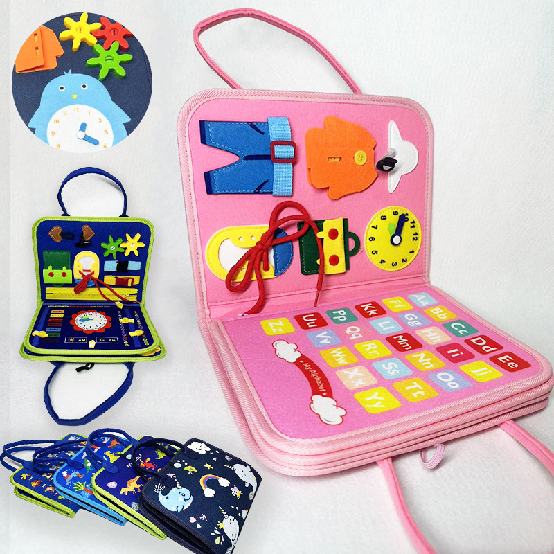 Amazon's Best-Selling Felt Learning Board, Early Education Puzzle Busy Board, Montessori Training Toddler Teaching Aids and Toys