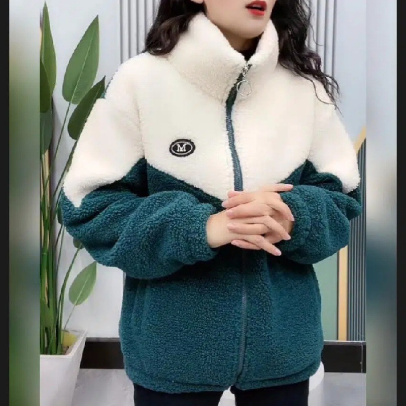 Picture of Imitation Lamb Velvet Jacket Women's Warm Casual Cotton-padded fleece-lined Thickened Collar Zipper for Autumn and Winter Women's Jacket