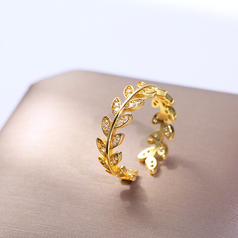 Korean Style Ins Style Zircon Diamond Ring Women's Niche Design Pearl Ring Opening Adjustable Ring Light Luxury Jewelry