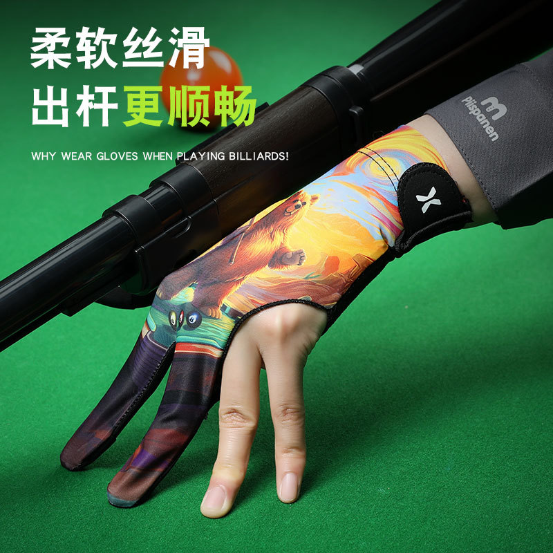 Picture of Billiards Gloves with Three Fingers Leaking for Left and Right Hands, Single Smooth Elastic Ice Silk Breathable Non-Slip Thin Billiards Gloves for Men and Women