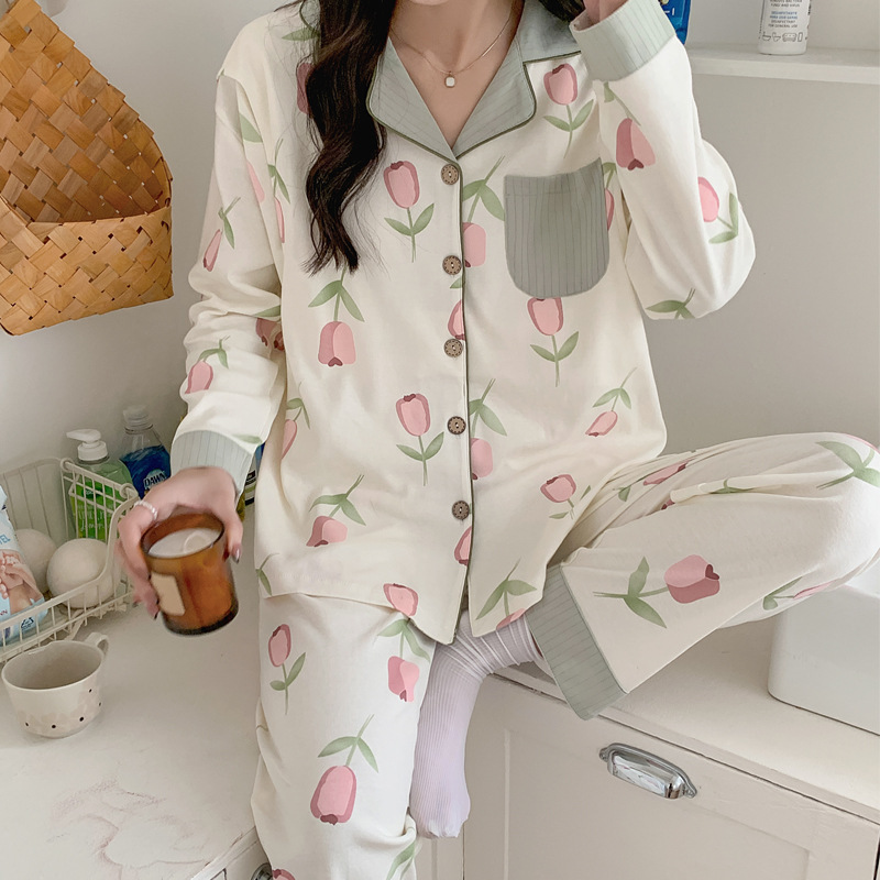 Monthly Clothing Summer Thin Postpartum Sitting Month Breastfeeding Clothing Pregnant Women Pajamas Spring and Autumn Maternal Discharge Home Clothing