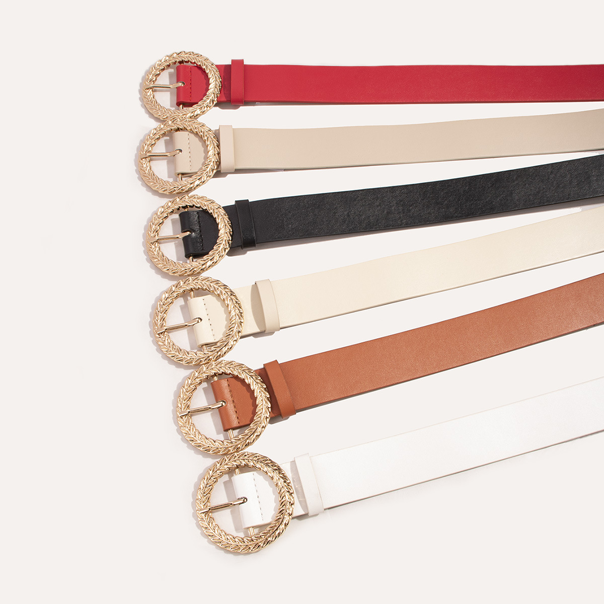 Picture of All-match European and American Cross-border Belt Women's Foreign Trade Leaf Buckle Belt Amazon Hot-selling Belt Oval Pin Buckle Belt Buckle
