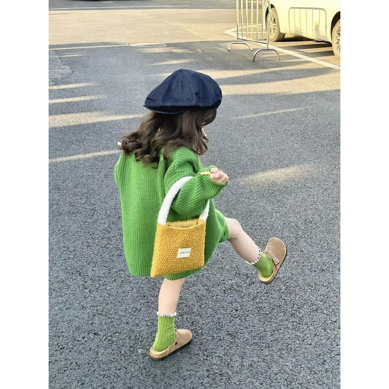 Picture of [in stock] South Korea children's clothing spring and autumn girls' sweater baby girl green coat children's coat sweater