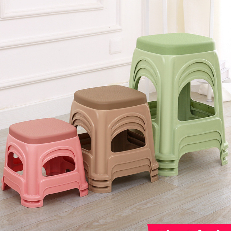 Plastic stool home living room thickened adult economy dining table stool cooked plastic chair manufacturer high stool simple creativity