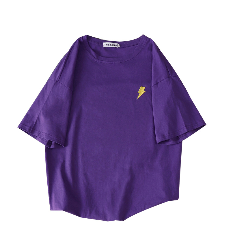 Picture of Short-Sleeved T-Shirt Women's Round Neck New Loose Korean Style Summer Weather Print Student Bottoming Shirt Tops Women's Clothing Wholesale