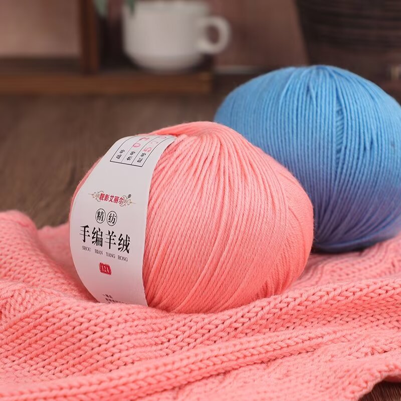 Factory wholesale 100 pure wool 12 strands of thick hand-knitted sweater hat towel thread hand-knitted diy stick needle