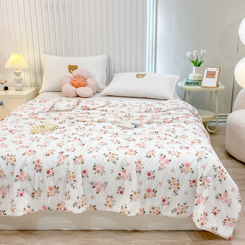 Picture of Summer quilt class a maternal and infant grade cool silk summer cool quilt watermelon quilt solid color air conditioning quilt washable summer ice silk thin quilt