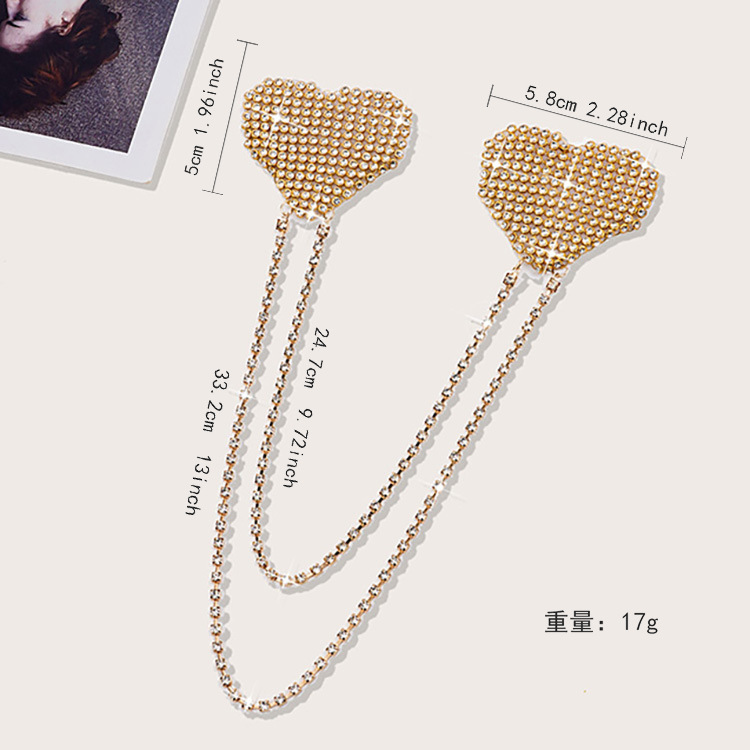 Picture of Chest Chain, High-End Accessories for Women with Big Breasts, Pure Lust Style, Square Flash Diamond Aluminum Chain, Invisible Nipple Patch, Anti-Bulge Breast Ornament Hanging Chain