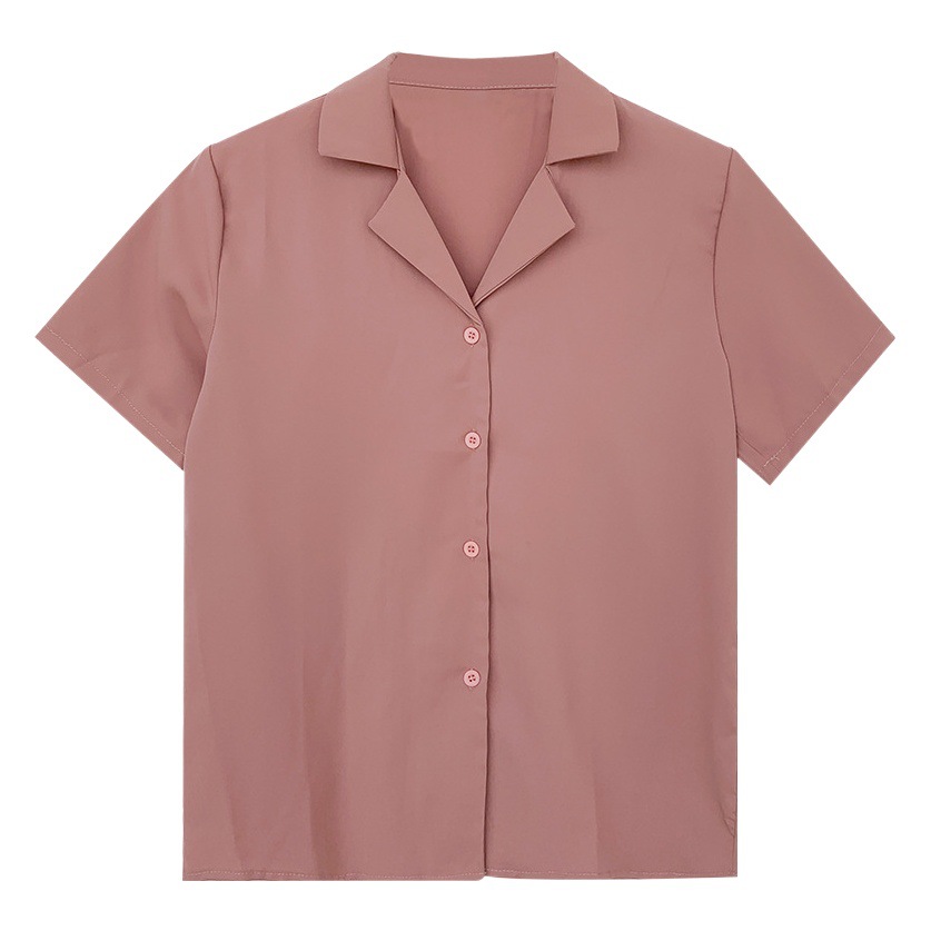 Picture of Elegant Lapel White Shirt Women's Design Sense Niche Top Summer 2025 New Women's All-match Short-sleeved Shirt Trendy